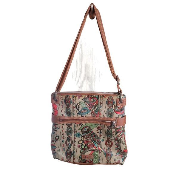 SakRoots Crossbody Charcoal Spirit Desert Handbag Owl Floral 11"x 10.5"x 2"‎ - Picture 1 of 8